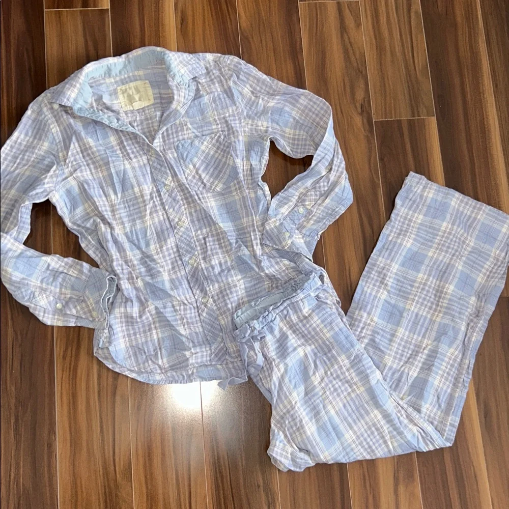 XS Victoria’s Secret VINTAGE plaid 100% cotton blue pajama set